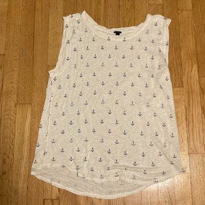 J.Crew Linen Tank - Anchor Print